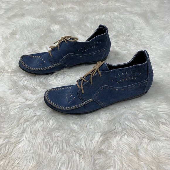 Minnetonka Chukka Moccasins – Size 10 – Blue Suede - Picture 5 of 7